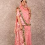 Gajri Pink Dabka Zardozi Work Poshak | Candlenight Pink Bamber Satin | Jaipurio Designer Collection